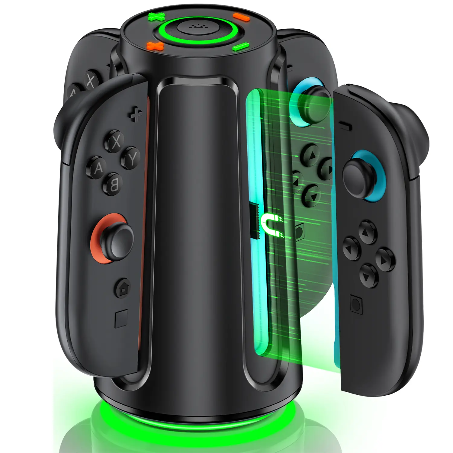 BEBONCOOL Magnetic Charging Stand with 8 Lighting Modes, Fix. & Convenient Fixation for Nintendo Switch2, Joy-Con, NS Pro Controllers & Switch OLED Game Console Accessories - Easily Charge Device, Joy-Con Controllers
