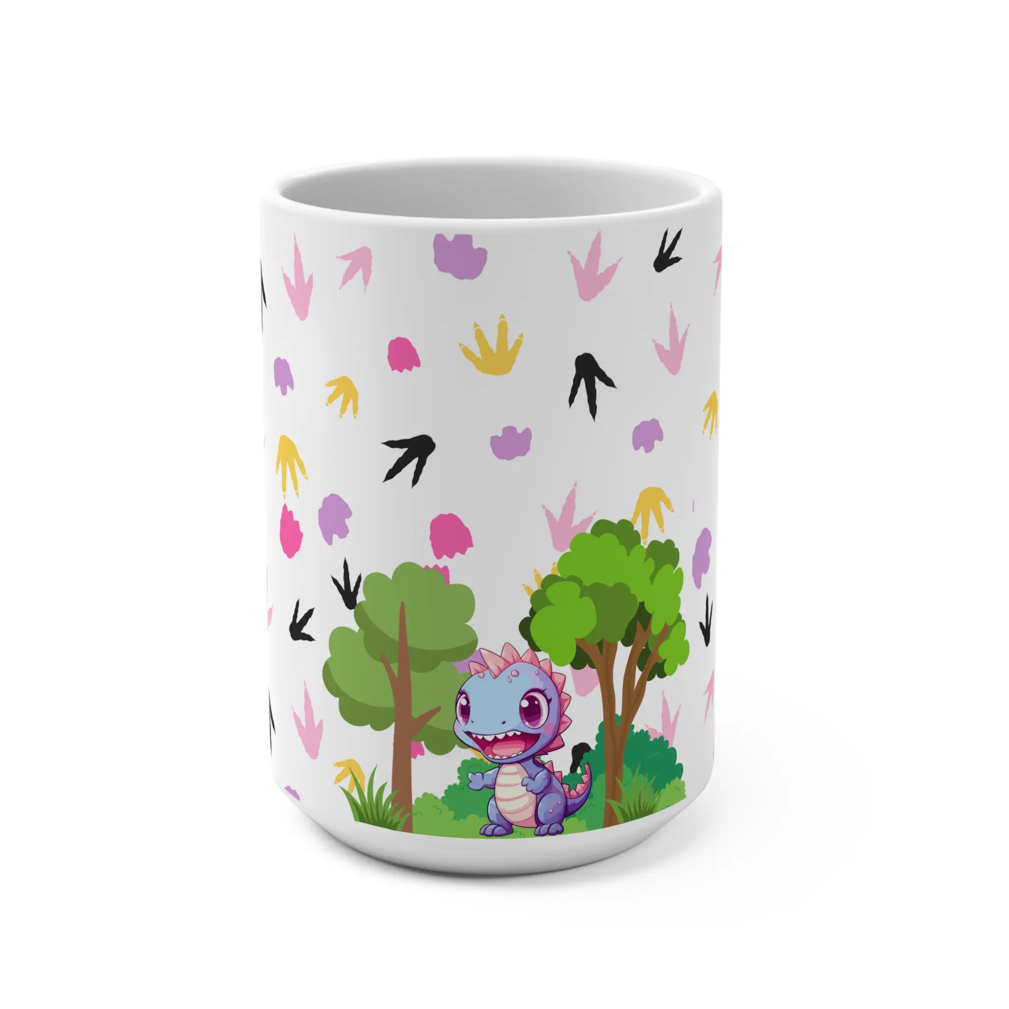 Whimsical Dinosaur Mug, Cute Dino Coffee Cup, Kids' Gift, Nature Lover's Drinkware, Dinosaur Themed Mug, Fun Tea Mug