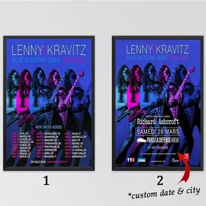 Lenny Kravitz Tour Poster Blue Electric Light Tour 2025 Poster