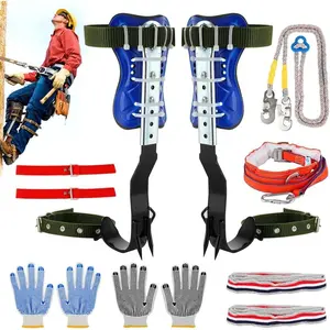 Adjustable Portable Tree Climbing Spikes Set, Tree Climbing Gears with Safety Belt, Practical Climbing Tools for Hunting Observation and Fruit Picking