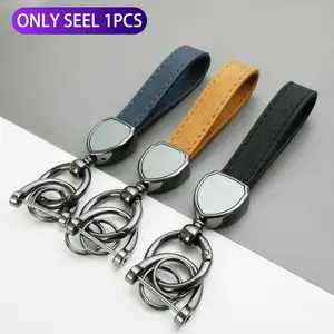 New car keychain, made of frosted leather, creative and personalized lanyard for men, reversible and laser-engravable