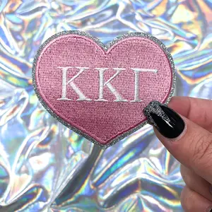 Kappa Kappa Gamma Heart Sorority Embroidered Patches - 2-Pack
