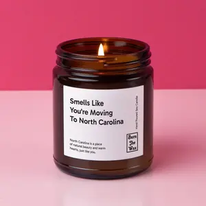 Smells Like You're Moving To North Carolina Soy Candle | Personalized Gift for Friend/Family Moving, New Job, New Life