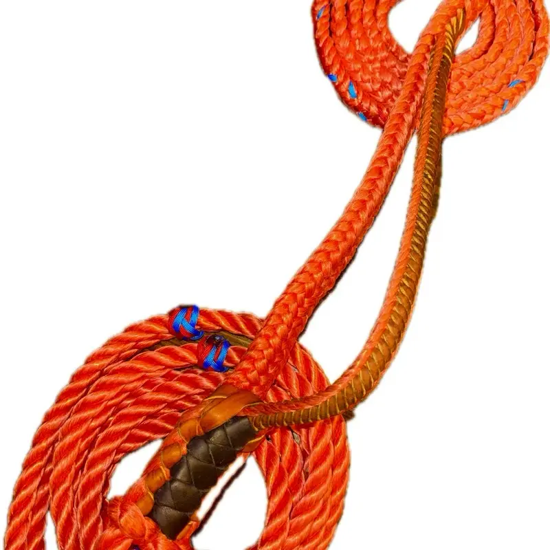 Jr Bull Rope 9x7 13/16” x 7/8” Soft Red Poly - EPT Bull Riding Rope 14’