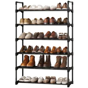 Garvee 10-Tier Slim Shoe Rack with Metal Frame and Non-Woven Fabric Shelves, Adjustable Design for Entryway and Bedroom, Space-Saving Shoe Storage Organizer