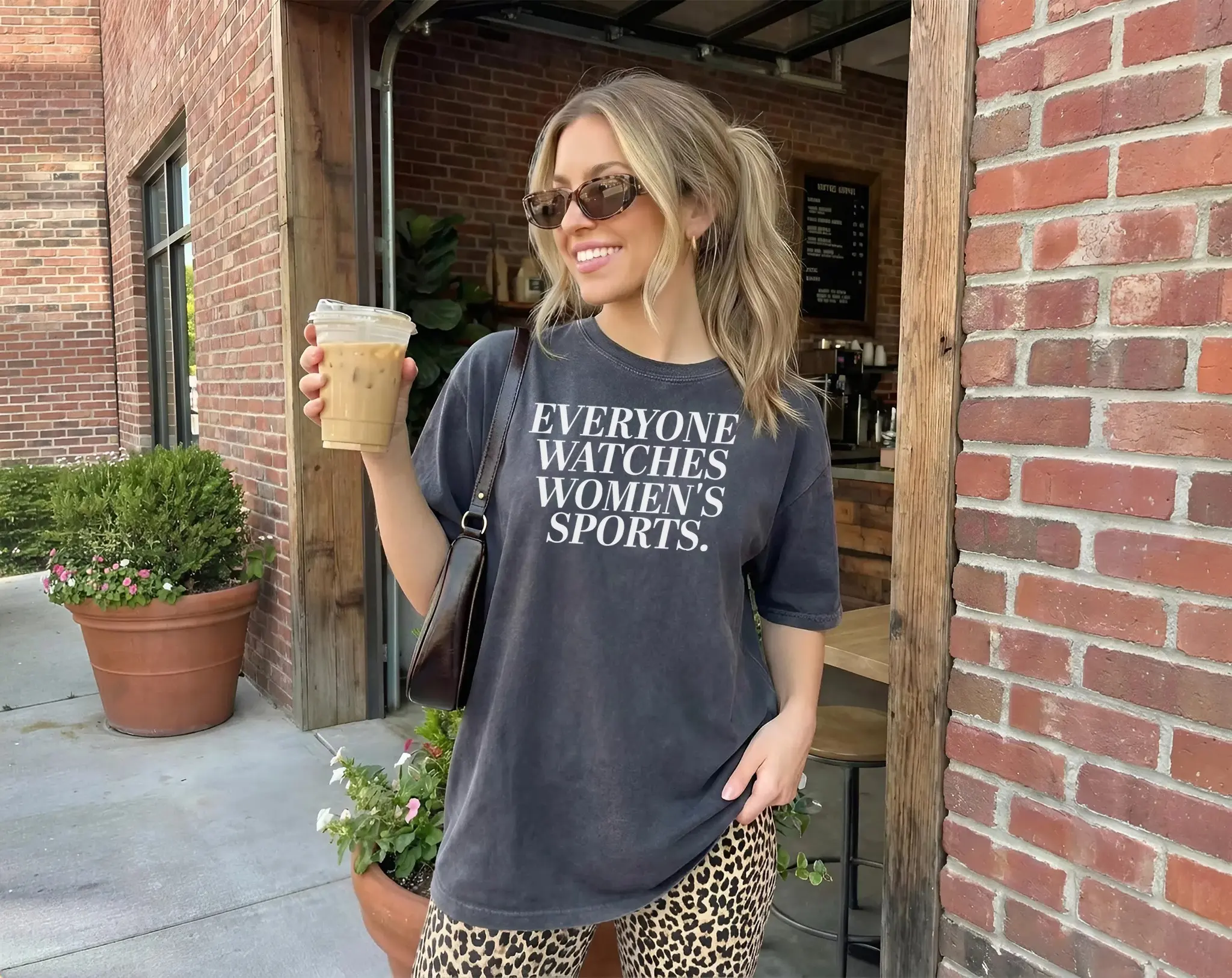 Everyone Watches Women's Sports T-Shirt - Casual Gray Tee with Bold Lettering for Everyday Wear