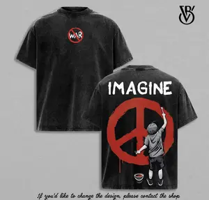 Imagine Peace Anti-Nuclear Peace Tee Vintage Washed Tee Hoodie & Tank top | Anti-War Christian Streetwear Shirt | Faith Over Fear Graphic for Believers | Inspiring Jesus Love & Hope Design
