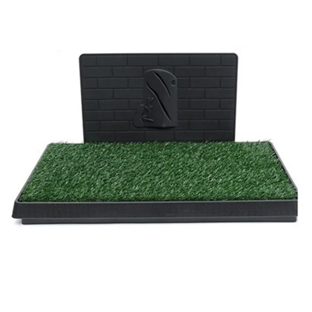 Dog Grass Pad with Large Tray Reusable Training Pads with Pee Baffle Artificial Grass Training Pads Ideal for Small and Medium Dogs