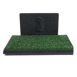 Dog Grass Pad with Large Tray Reusable Training Pads with Pee Baffle Artificial Grass Training Pads Ideal for Small and Medium Dogs
