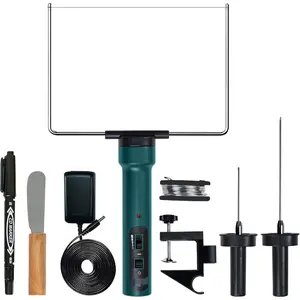 Hot Wire Foam Cutter with Temperature Controller and Light Indicator, WFC0008 Styrofoam Cutter with Max. Temp. - 400 ° C, Polystyrene Cutting Tool for DIY Projects (Kit of 10)