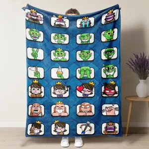 Clash Royale Goblin And King Meme Funny Flannel Blankets, Super Soft Flannel Throw, Vibrant Gamer Design Plush Blanket for Bed & Couch, Best Gaming Gift For Light And Comfortable Home Decorations  Lightweight and breathable – the perfect holiday gift.