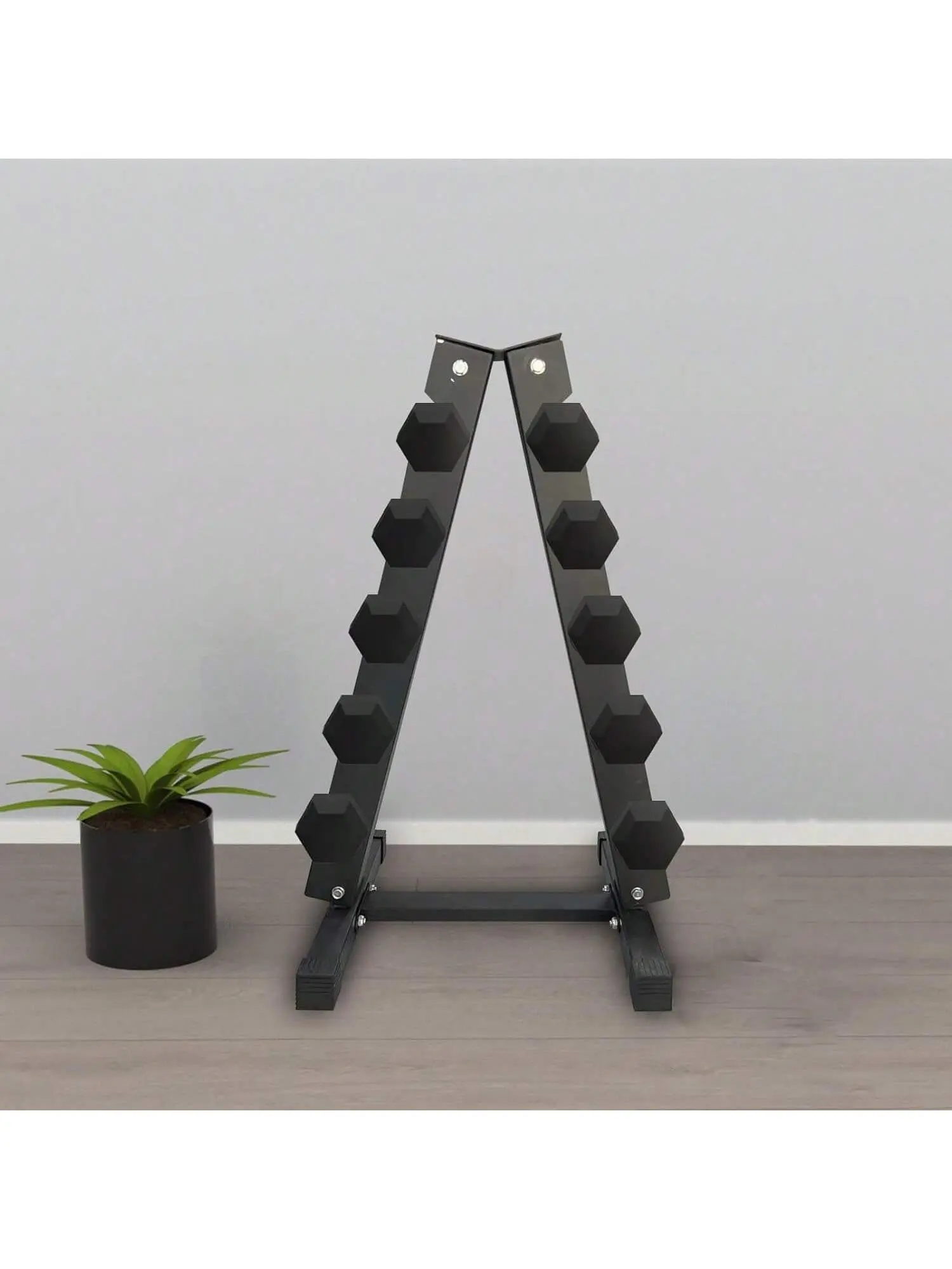 Gaomon A-Frame Design Dumbbell Rack Stand, Heavy-Duty 5-Tier Carbon Steel Compact Storage Holder with Non-Slip Rubber Caps, 480lbs Capacity, Easy to Assemble, More Stable Safer for Home Gym Workout Use, Up To 480Lbs