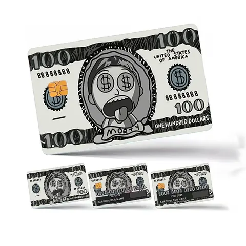 Cartoon Pattern Credit Card Skin Sticker, 4 Counts Ultra-thin Waterproof Scratch Resistant Credit Card Skin Sticker, Personalized Bank Card Protector, DIY Decal Film, Sticker Packs