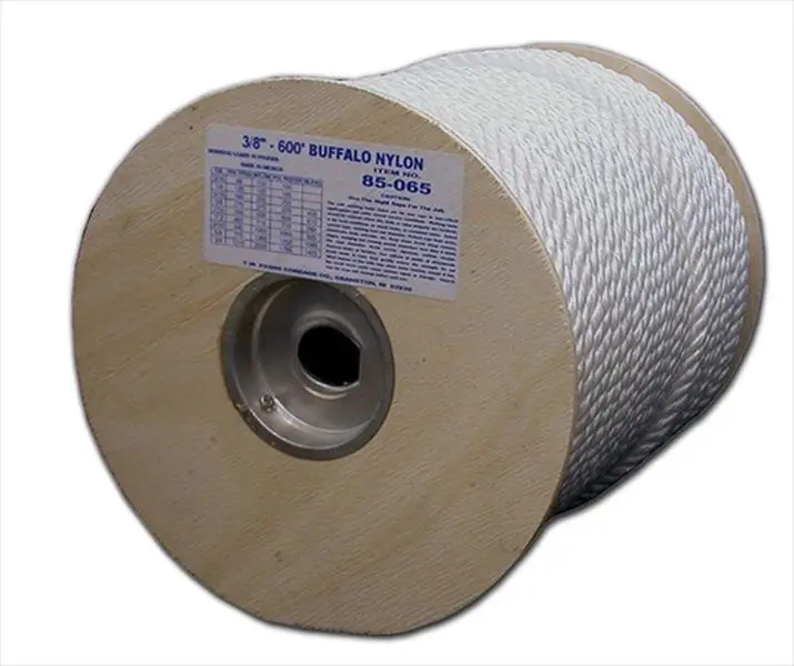 T.W. Evans Cordage 85-050 Rot-Resistant Twisted Nylon Rope, 0.25 in x 600 ft, 181 lbs Load Capacity, Strong & Durable General Purpose Rope for Anchor Lines, Dock Lines