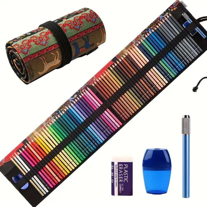Premium Colored Pencils for Adults Coloring Books - 72 Vibrant Colors - Professional Coloring Pencil Set with Soft Wax Cores & Zip-Up Travel Case