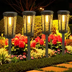 1/4/6 Pack Solar Pathway Lights Outdoor Solar Lights IP65 Waterproof Garden Lights Solar Street Lamp Outdoor Landscape Lamps for Lawns Driveways, Patios, Sidewalks, Courtyards