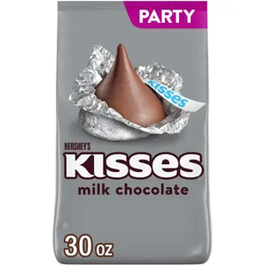 HERSHEY'S KISSES Milk Chocolate Snacks & Candies, 30 oz Party Pack, Snack