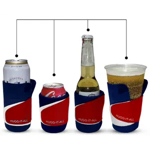 HuggItAll USA Universal Koozie – Insulated Neoprene Sleeve for 10oz to 32oz Cans & Bottles – Ideal for Events, Camping, Fishing, Travel Beverage