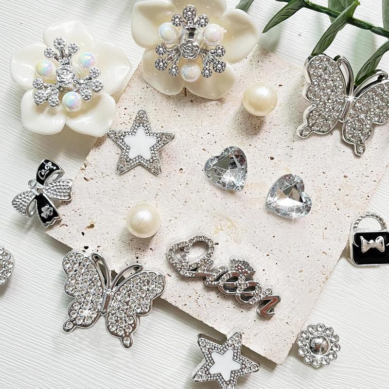 Mimilove Bling Shoe Charms for Women,Girly Golden Chains for Clog Sandals,Rhinestones Bling Chain Charms Cute Designer DIY Shoe Accessories Decoration Jewels Party Favors