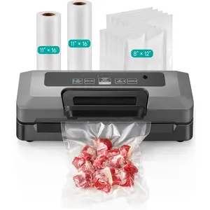 Vacuum Sealer for ,  Heat  Sealer, Dry Moist 7-1 Multiple Automatic Modes, Easy-Lock Handle, Compact Design with 10 Vacuum Bags & 2 Bag Rolls, Bag  Included, Space Gray
