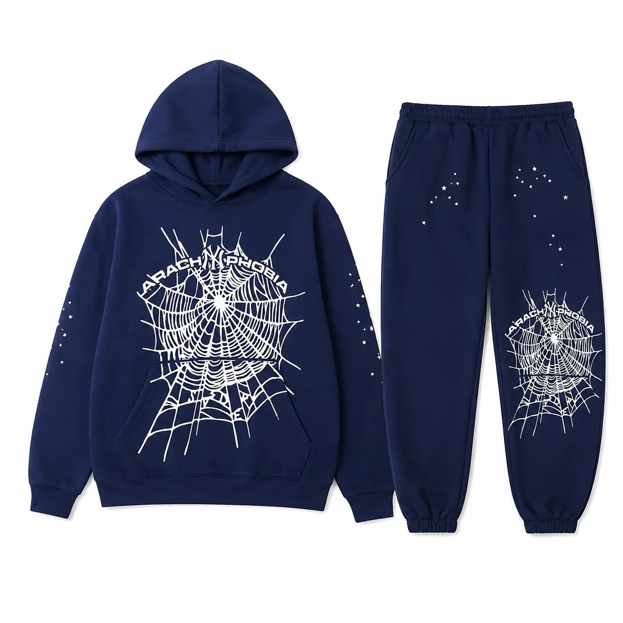 SP Navy Hoodie & Joggers Tracksuits– Unisex Matching Pullover Hoodie & Sweatpants, Cozy Streetwear Tracksuit Outfit for Men & Women, Casual Loungewear 2-Piece Set