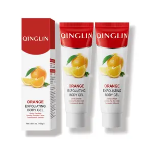 Pack of 2【QINGLIN】Orange Exfoliating Gel Scrub Face Body Skin,Deep Cleansing Moisturizing Facial Exfoliator (100g) Moisturize Smooth Cosmetic Moisture