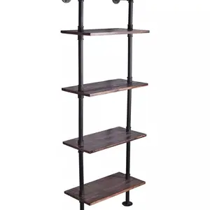 Industrial Pipe Shelf Bathroom Shelves Wall Mounted,24inx69in Rustic Wood Shelf