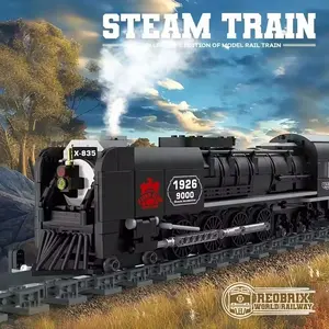 1546pcs Moc Pacific Railway 9000 Steam Train Building Blocks Set, DIY Assembly Model Kit, Educational Toy for Children Ages 8+, Perfect Gift