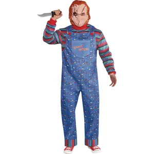 Men's Chucky Costume with Mask - Horror Doll Halloween Outfit