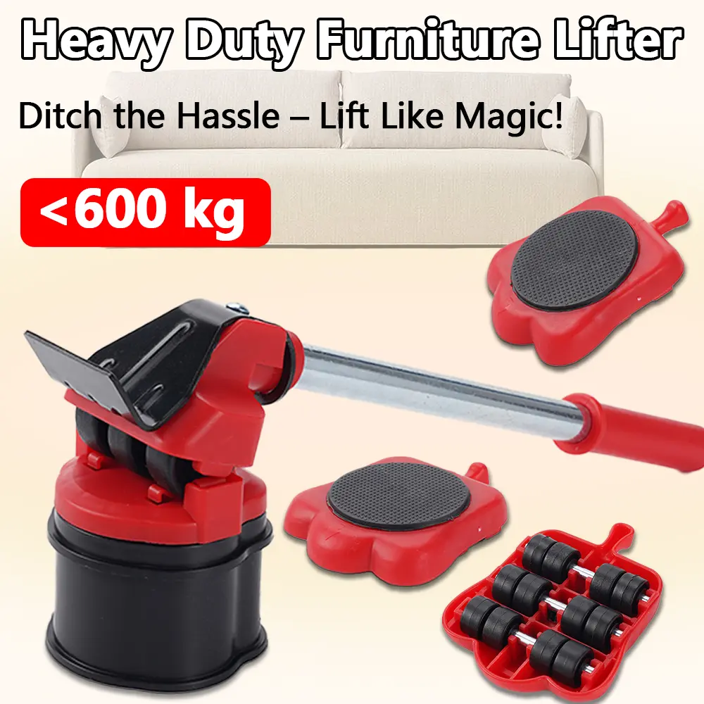 Heavy Duty Furniture Mover Set 600kg Capacity Lifting Roller Tool for Refrigerator Washing Machine Appliance Transport Helper