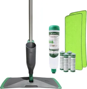 Spray Mop with Bio-Enzyme Cleaner - Mop for, Tile & All Floors| Breaks Down & Odors Naturally| 360° Swivel, 2 Washable Pads, 40ml Cleaner, Long-