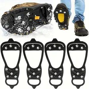 4pcs Anti-Slip Clips with 8 Steel Studs for Shoes and Boots Walking Traction for Mountaineering Ice Snow Equipment Universal Sizes 13in-17.7in winter accessory Cartoon Pattern Drinking Cup Straw Animal Costume Set Dolls Gold Plated Pearl Cross Bracelet
