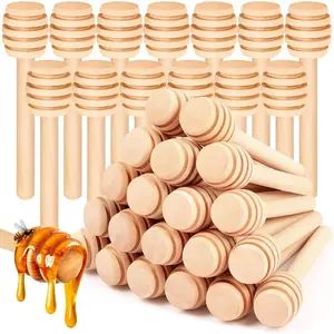 30 PCS Honey Dipper Sticks, 3 Inch Wooden Honeycomb Sticks, Mini Honey Stirrer Sticks for Honey Jar Dispense Drizzle Honey, Bridal Favors First Birthay Baby Shower Decor on Cakepops (30, 3 inch)