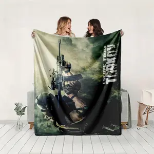 1 piece Special forces sniper scene in the game Escape from Tarkov. themed flannel blanket - Flannel blanket with modern design, suitable for sofas and beds, all-season use, super soft and comfortable, digitally printed pattern, 100% polyester