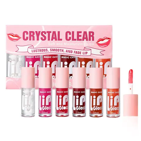 6 Color Lip Gloss Set, Moisturizing Hydrating Lip Gloss, Glossy Long Lasting Shine Lip Glaze, Plumping Lip Oil for Girls & Women, Lip Products Makeup, Lip Makeup Accessories, Cosmetic