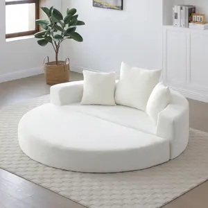 Convertible sofa couch bed,multi-functional,circular bed,adjustable Futon sofa ,No Assembly compressed corduroy floor lounge sofa for Apartment office bedroom living room