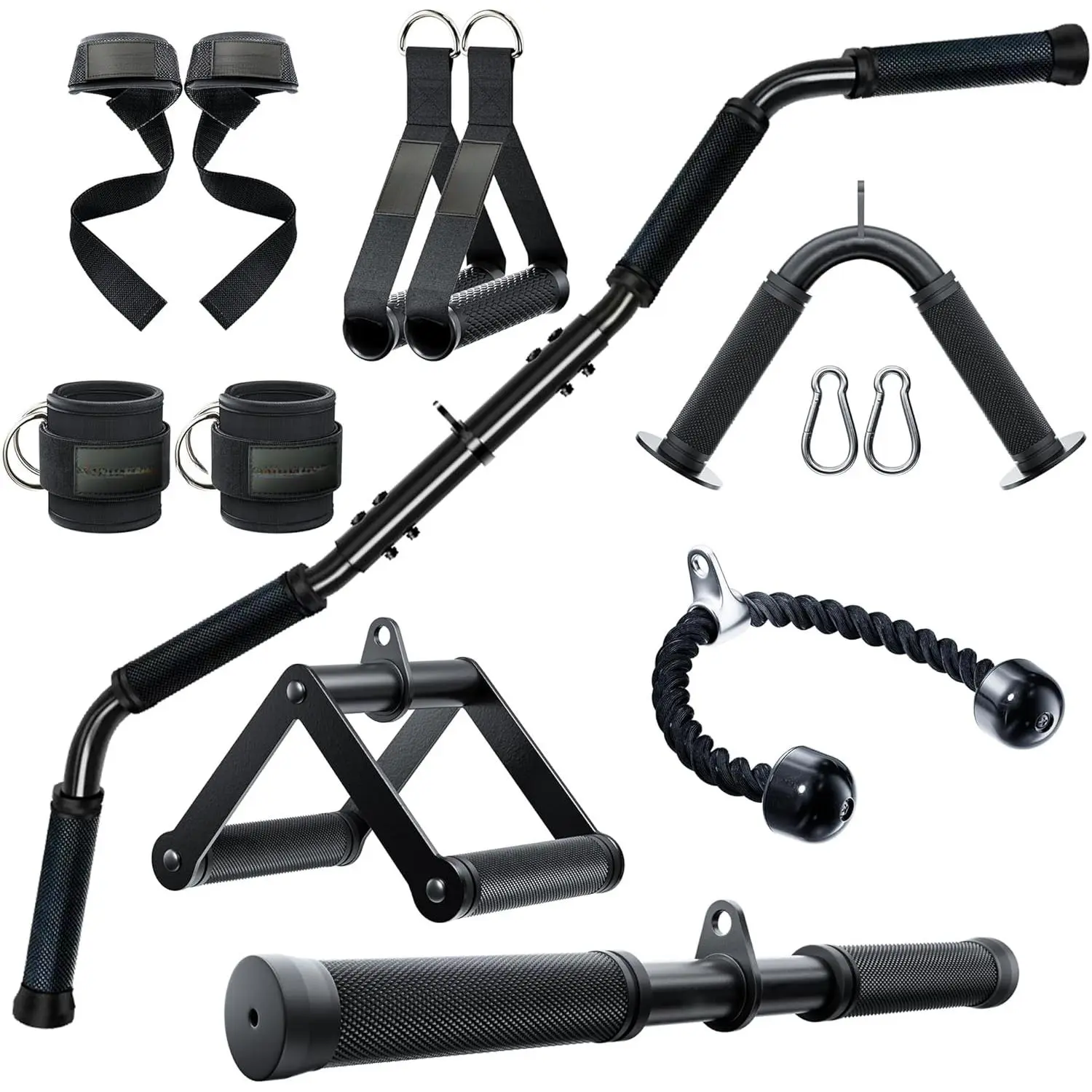 Cable Attachments for Gym,Cable Machine Accessories for Home Gym, Triceps Pull Down Attachment, LAT Pull Down Attachment Weight Fitness