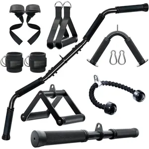 Cable Attachments for Gym,Cable Machine Accessories for Home Gym, Triceps Pull Down Attachment, LAT Pull Down Attachment Weight Fitness