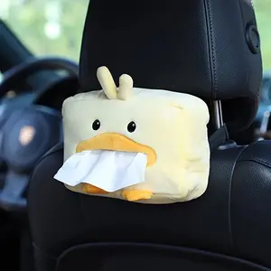 1pc Cute Cartoon Vehicle Tissue Box Plush Creative Multi-Function Car Tissue Box