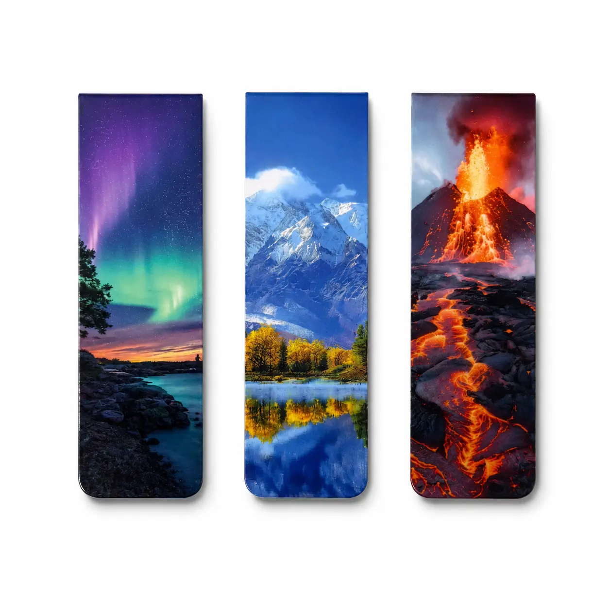 Magnetic Page Marker Bookmark - Assorted Scenes, 0.8” x 2.3”, Compact, Outdoor-Friendly, Easy to Tuck Into Book, for Novels & Book Club Use, Sold Individually, Design May Vary
