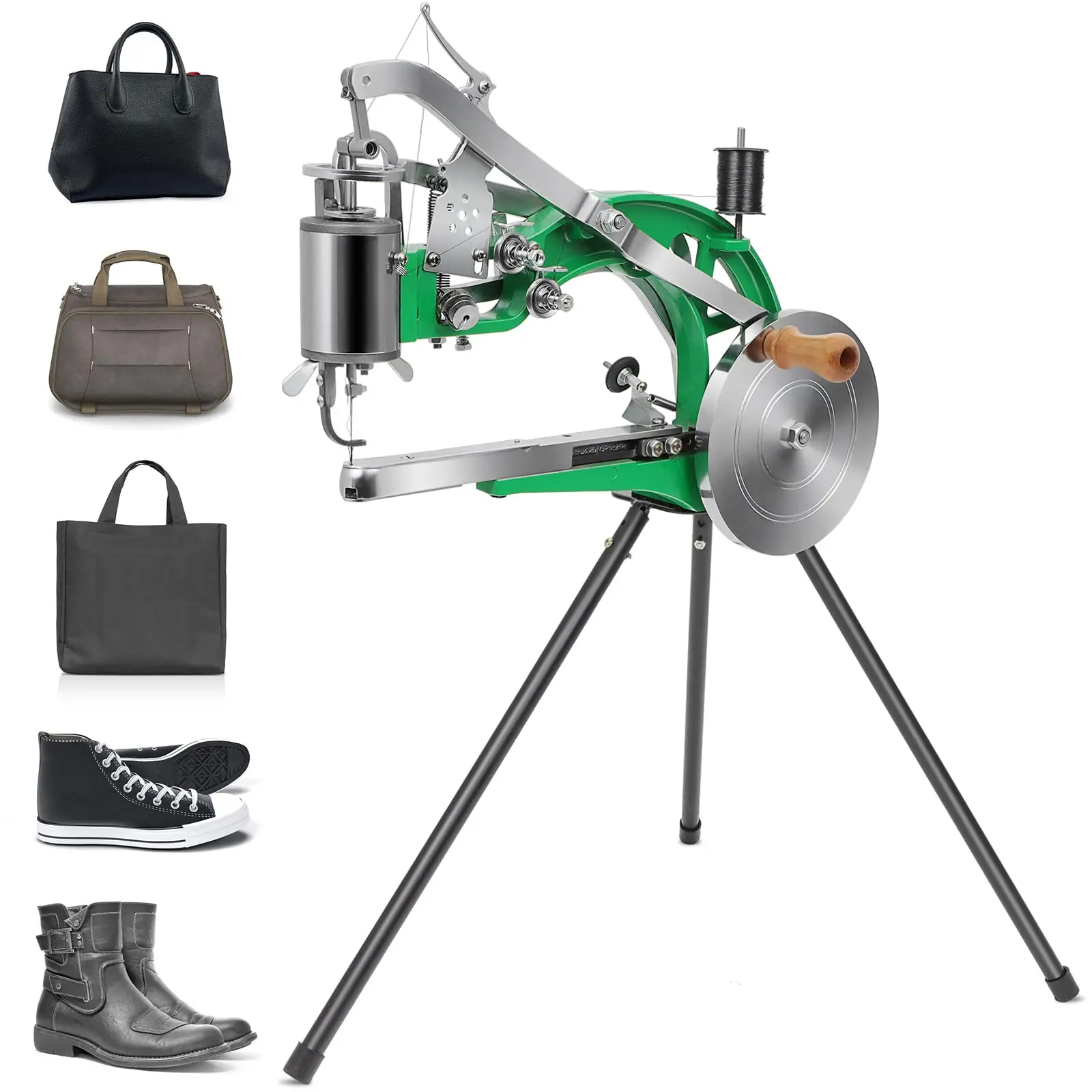 【DealsForYouDays】Leather Sewing Machine, Shoe Repair Machine Cobbler Stitching Repair Machine with Dual Cotton Nylon Line Canvas