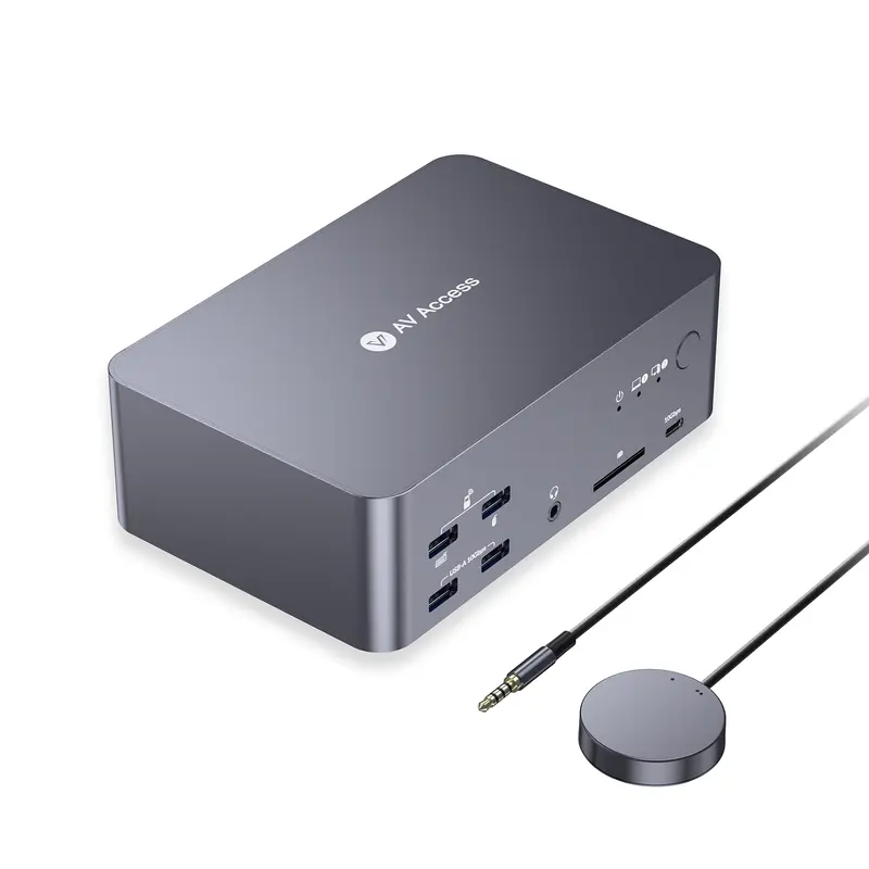 AV Access iDock B30 USB-C & HDMI 4K Dual Monitor KVM Switch for 3