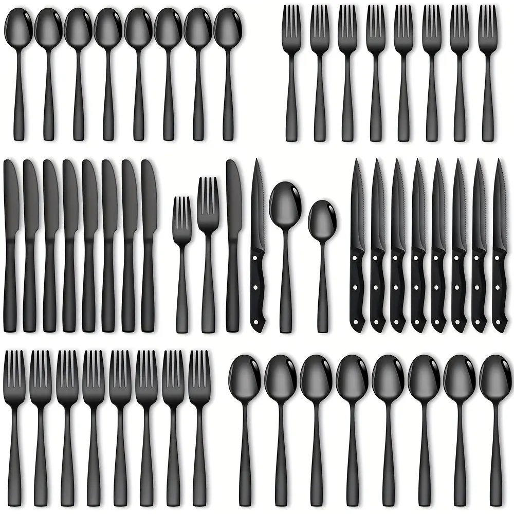 24/48-Piece Silverware Set with Steak Knives Service for 4/8,Stainless Steel Flatware Set,Mirror Polished Cutlery Utensil Set,Home Kitchen Eating Tableware Set,Include Fork Knife Spoon Set,Dishwasher Safe