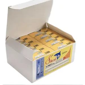 1000 Shark Single Edge Half Pre Cut Pre Snipped Shaving Blades for Professional Barbershops Salon Beard Hair Design fits straight folding razors