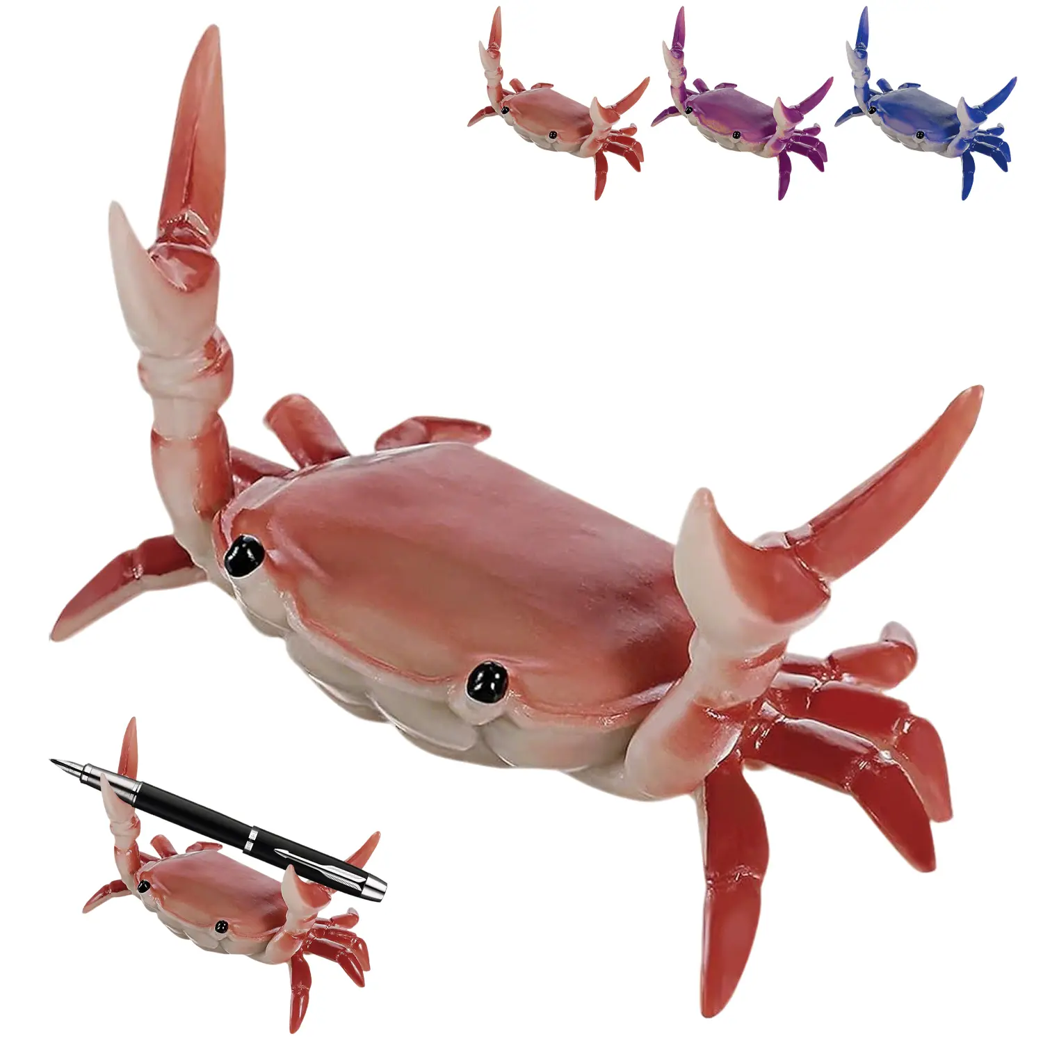 Funny Weightlifting Crab Pen Stand, Creative Desktop Decor for Stationery Storage for School Desk Home, Ideal Gift for Student Teacher Office worker Cool Office Desk Gadgets Fun Desk Accessories