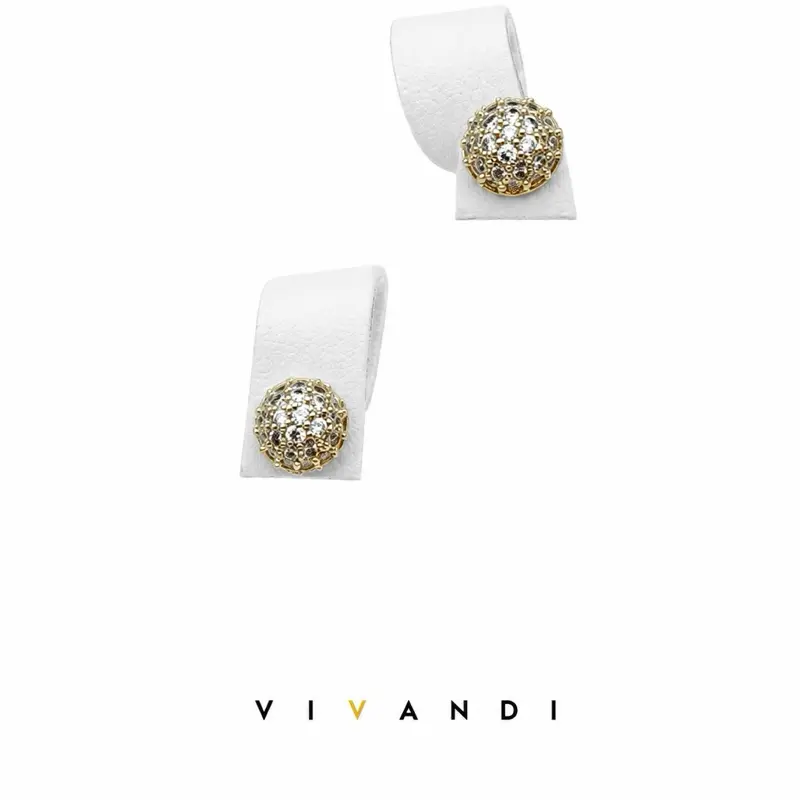 Vivandi Pavé Dome Stud Earrings