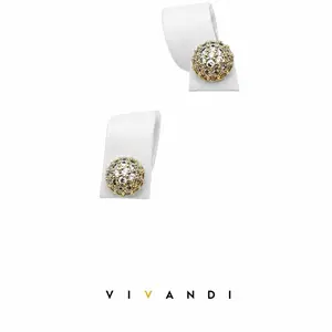 Vivandi Pavé Dome Stud Earrings