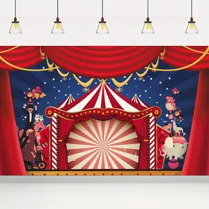 1pc 2D Flat Carnival Backdrop for Carnival Decorations Banners Ornaments