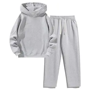 Men's Hoodie Set Solid Color Hoodie with Drawstring Loose Fit Long Pants Casual Fashion Loose Plus Size Stylish Cool Handsome Windproof Warm Suitable for Daily Outdoor Sports Versatile Set Clothing