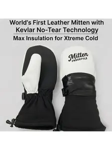 Mitten Freestyle Leather Mitten with Kevlar No-Tear Technology (KNTT) - White/Black